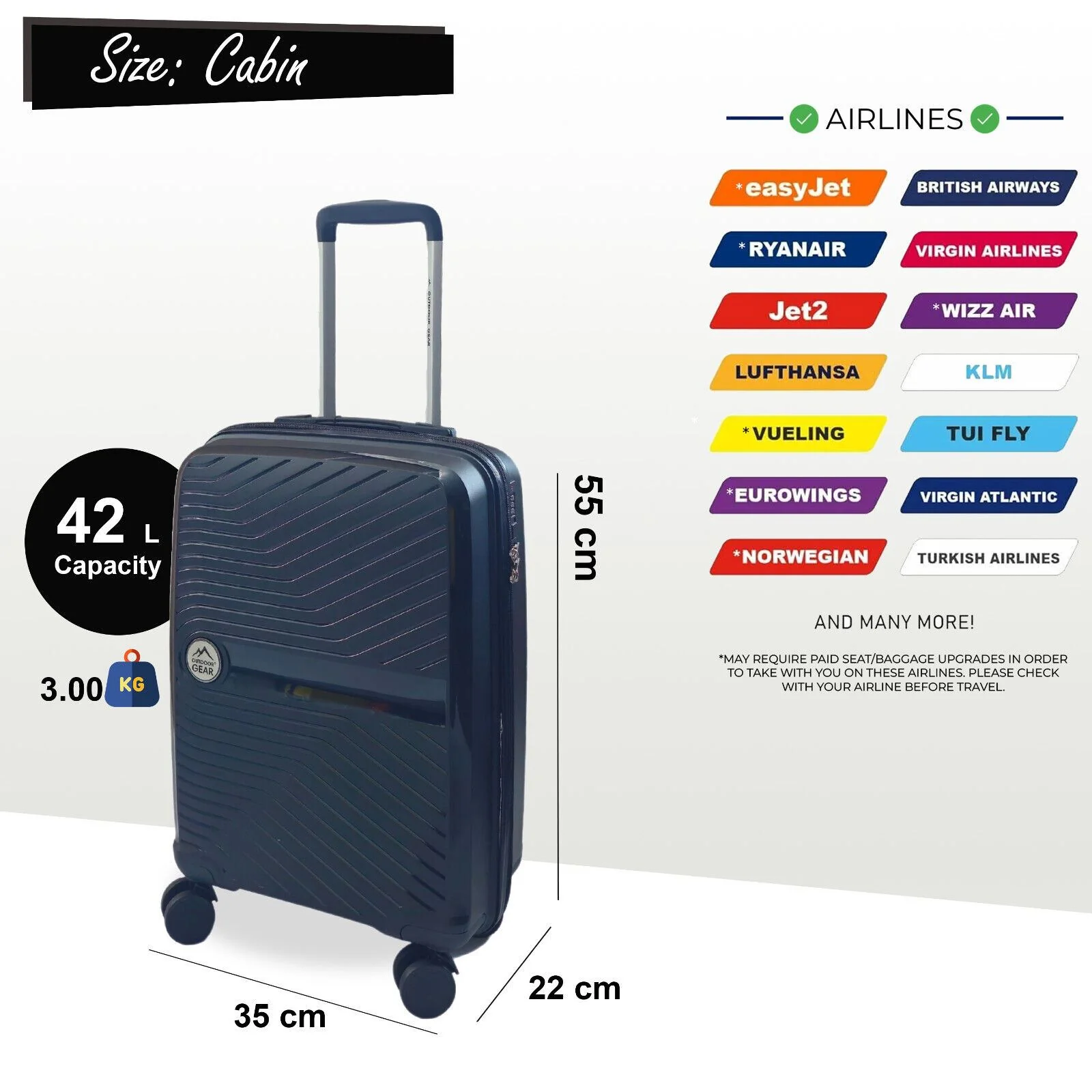 Acton Cabin Hard Shell Suitcase in Black - Image 5