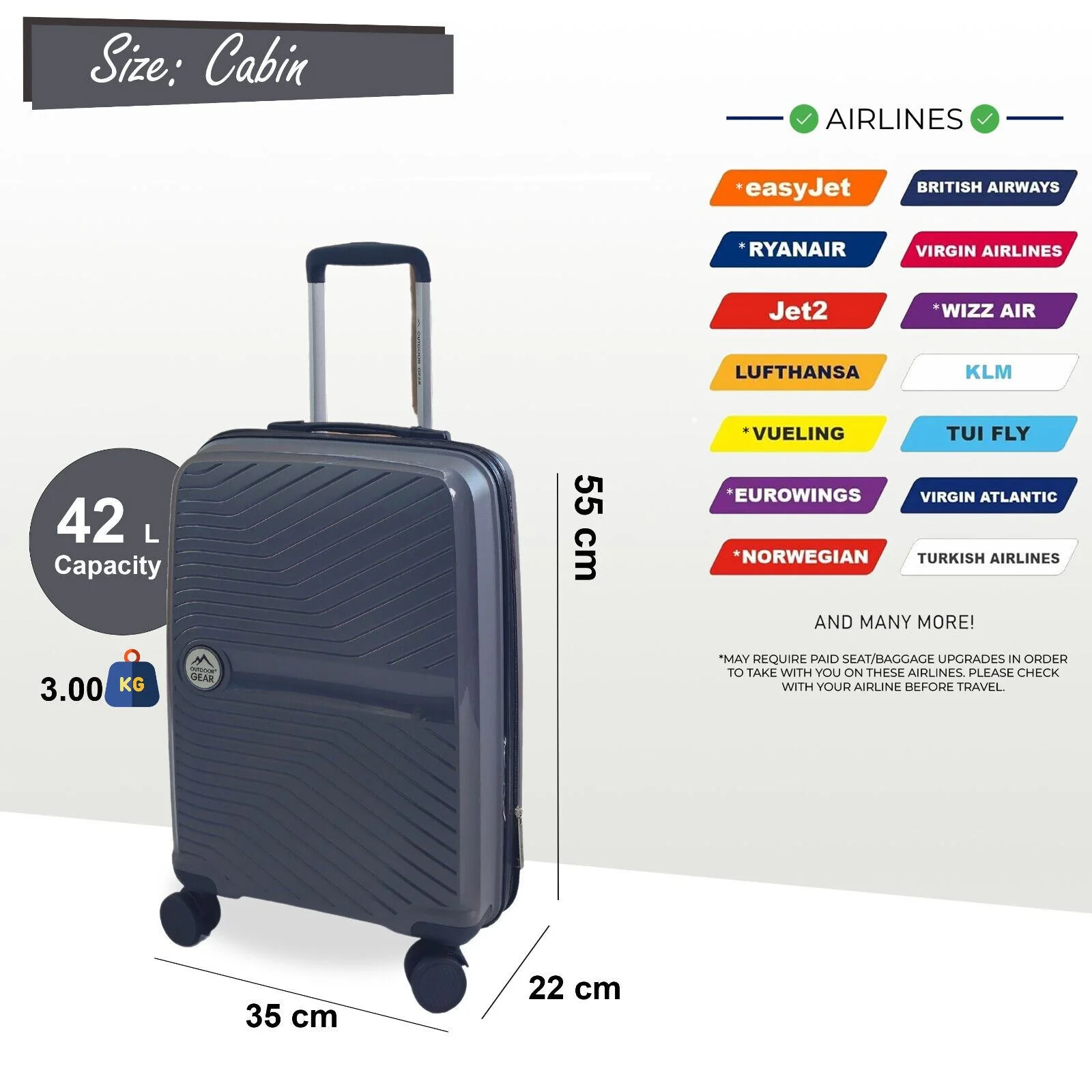 Acton Cabin Hard Shell Suitcase in Grey - Image 5