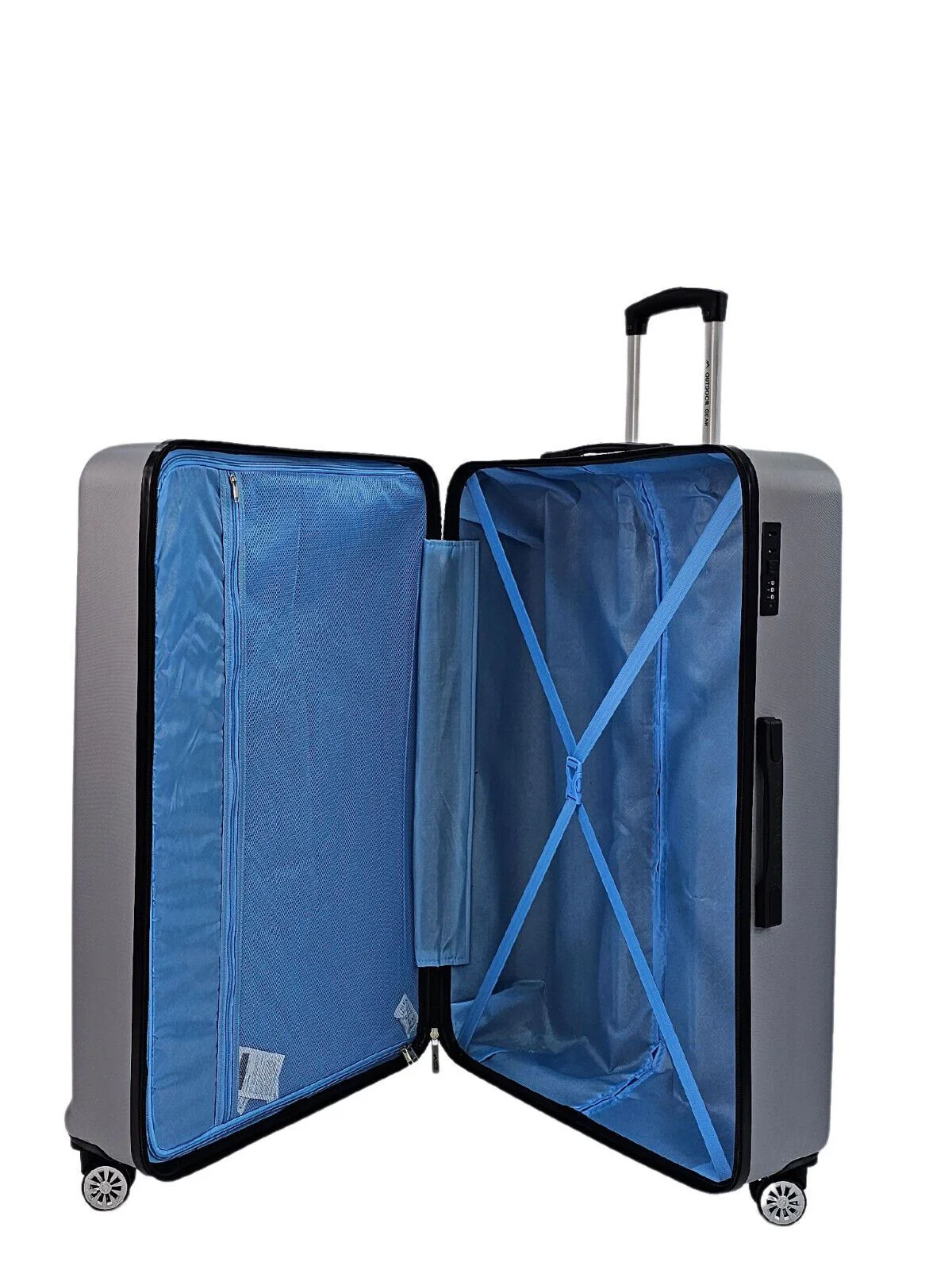 Alsager Extra Large Hard Shell Suitcase in Silver - Image 5