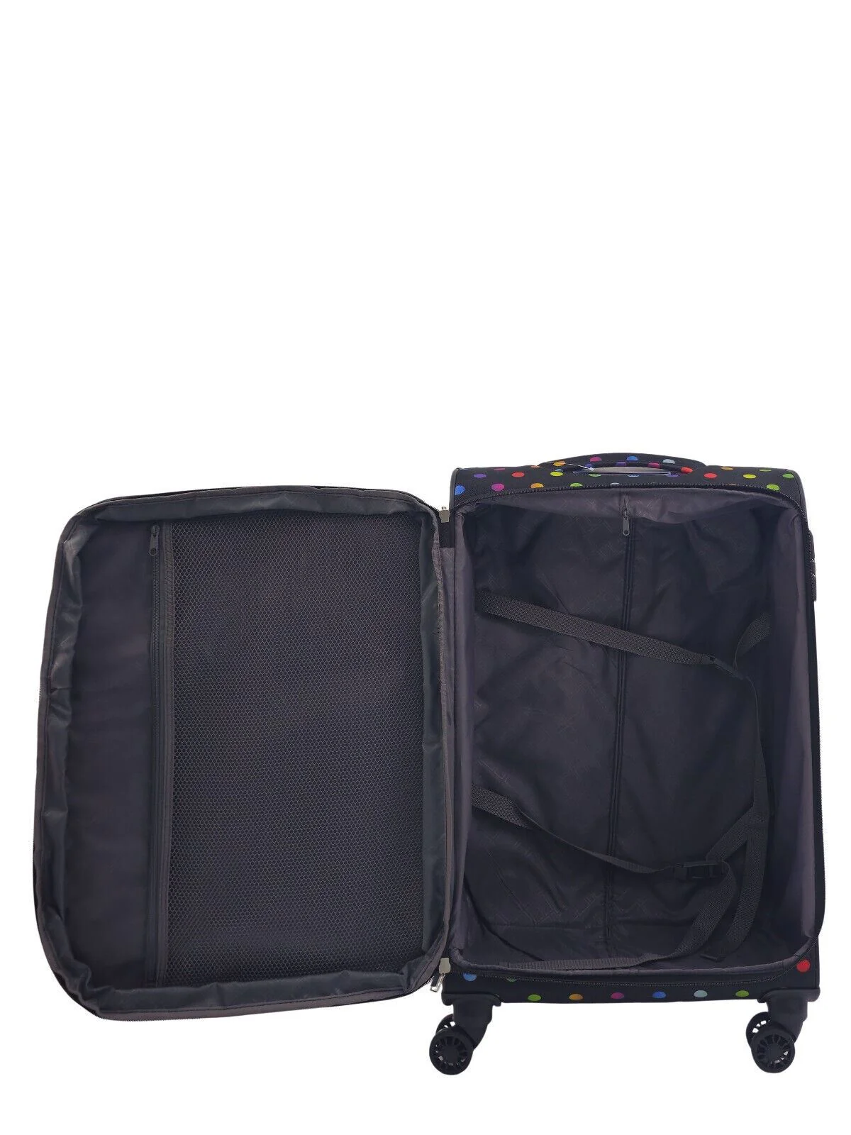 Ashbourne Large Soft Shell Suitcase in Dots - Image 4