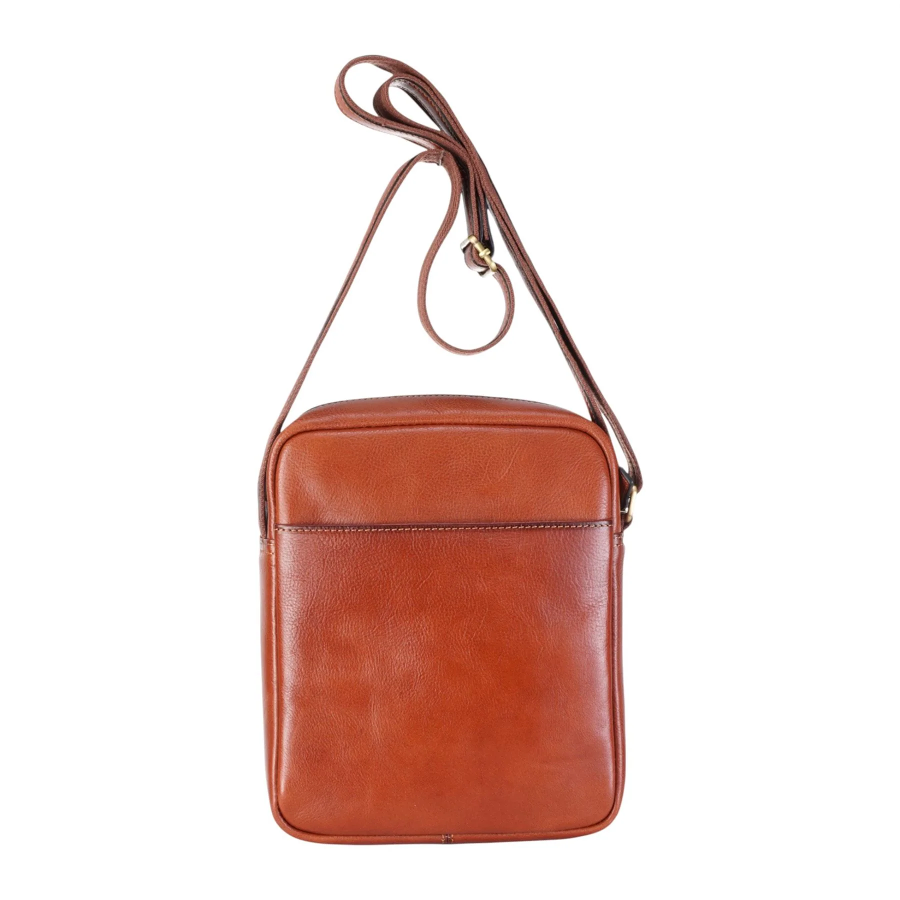 Genuine Leather Tan Vintage Crossbody Messenger Travel Bag - Ashby - Image 6